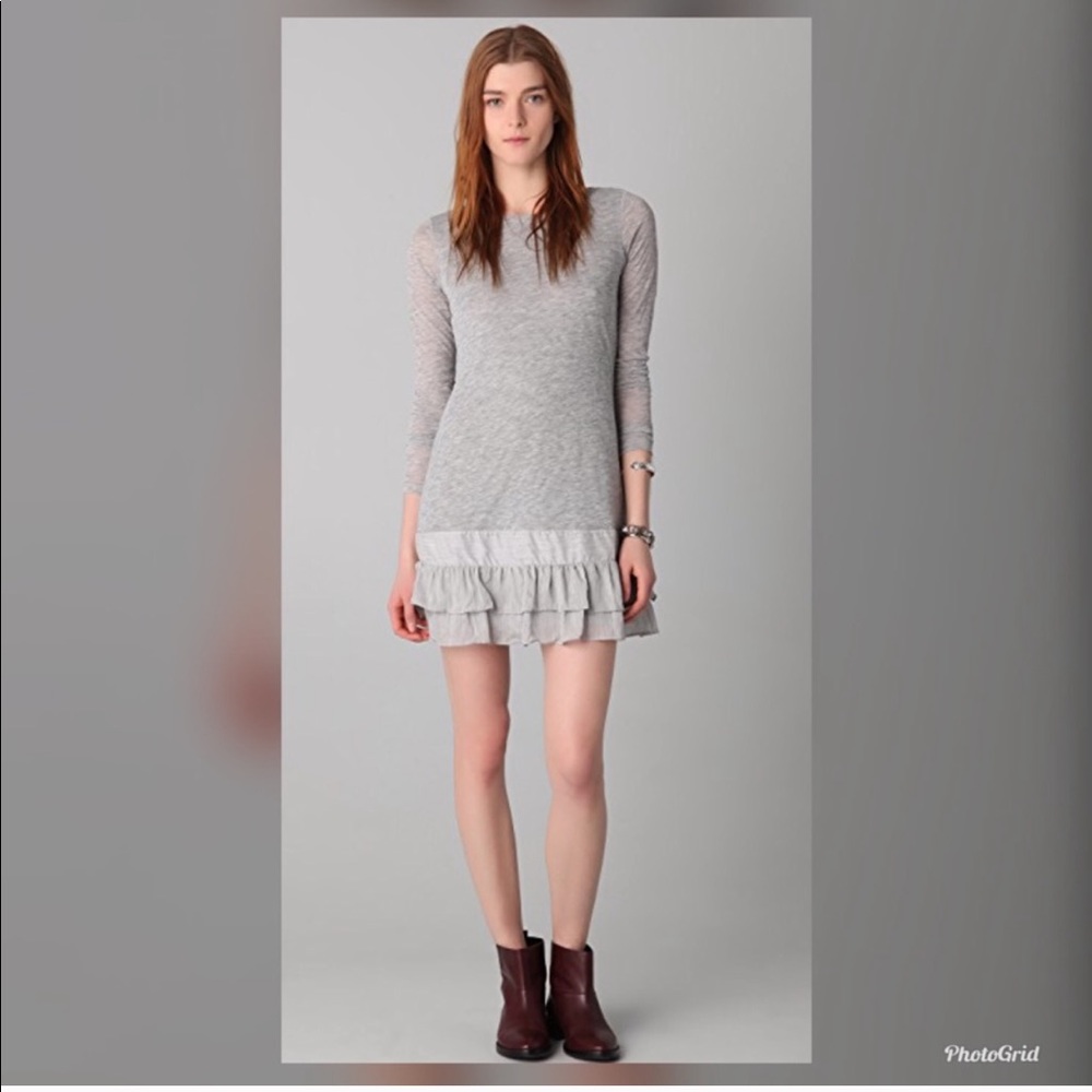 Theory drop waist ruffle skirt soft dress MED